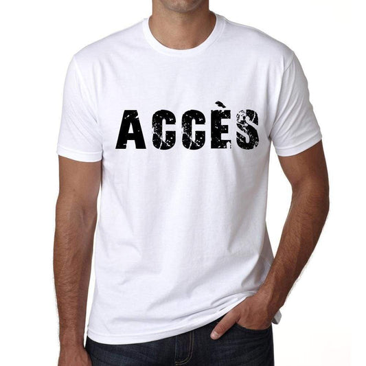 Mens Tee Shirt Vintage T Shirt Accés X-Small White 00561 - White / Xs - Casual