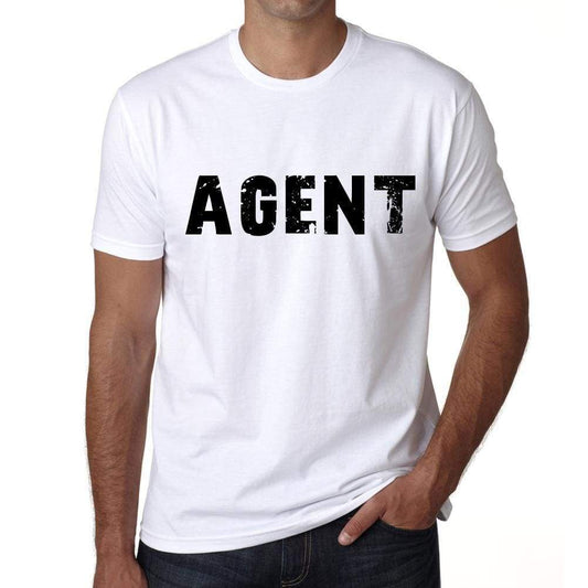 Mens Tee Shirt Vintage T Shirt Agent X-Small White 00561 - White / Xs - Casual