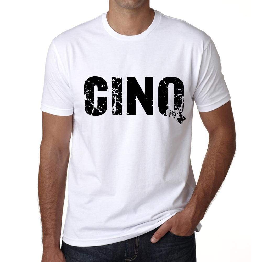 Mens Tee Shirt Vintage T Shirt Cinq X-Small White 00560 - White / Xs - Casual