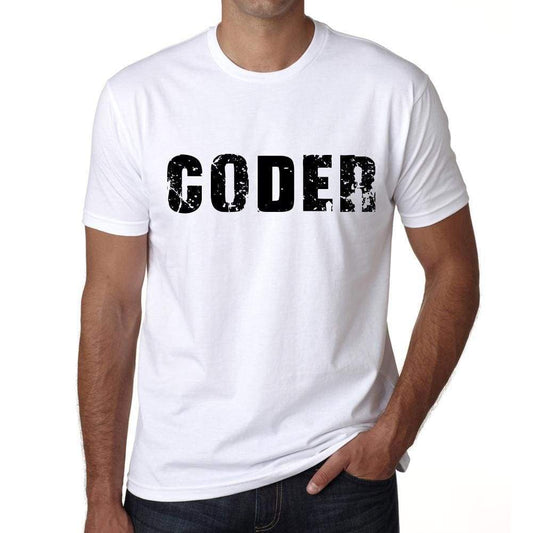 Mens Tee Shirt Vintage T Shirt Coder X-Small White 00561 - White / Xs - Casual
