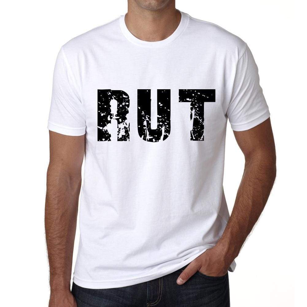 <span>Men's</span> Tee Shirt Vintage T shirt Rut X-Small White 00559 - ULTRABASIC