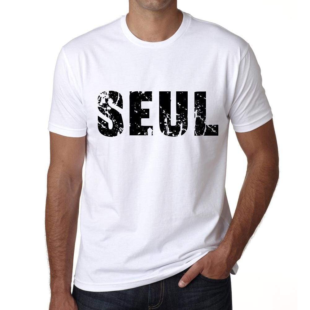 Mens Tee Shirt Vintage T Shirt Seul X-Small White 00560 - White / Xs - Casual