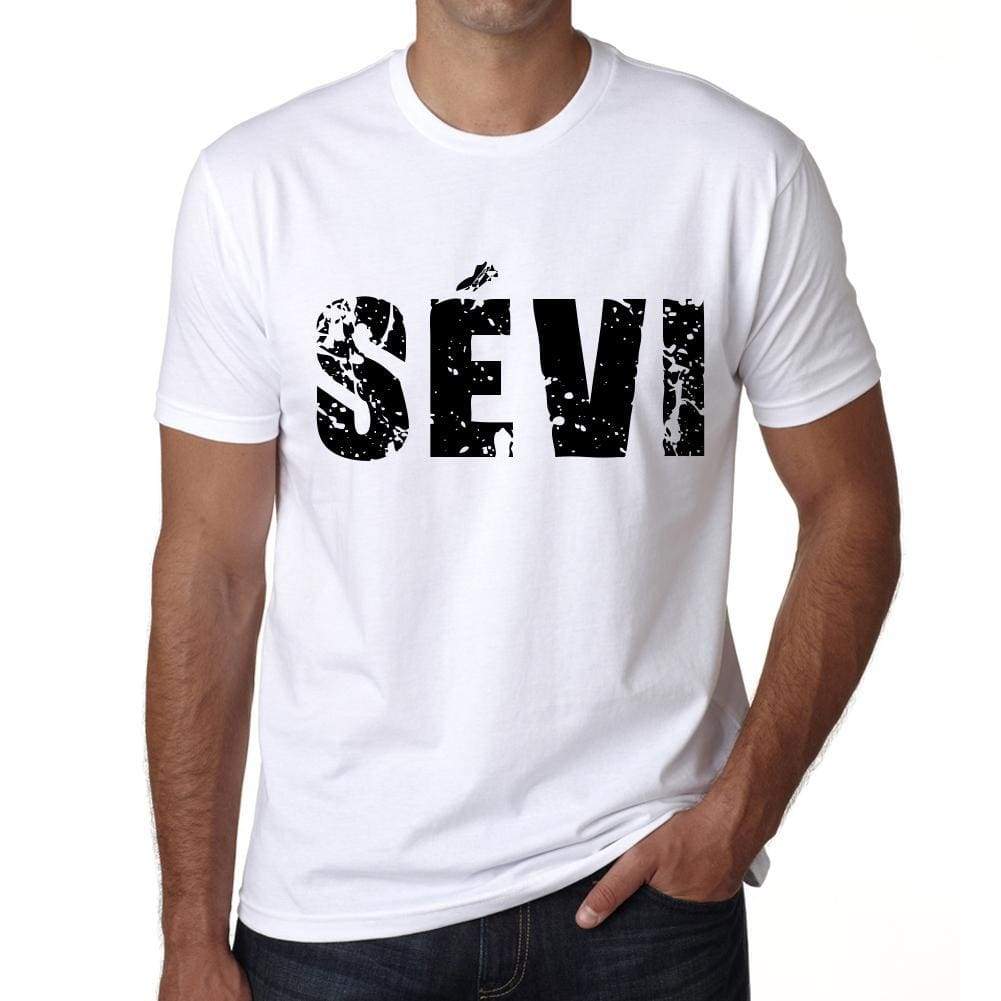 Mens Tee Shirt Vintage T Shirt Sèvi X-Small White 00560 - White / Xs - Casual
