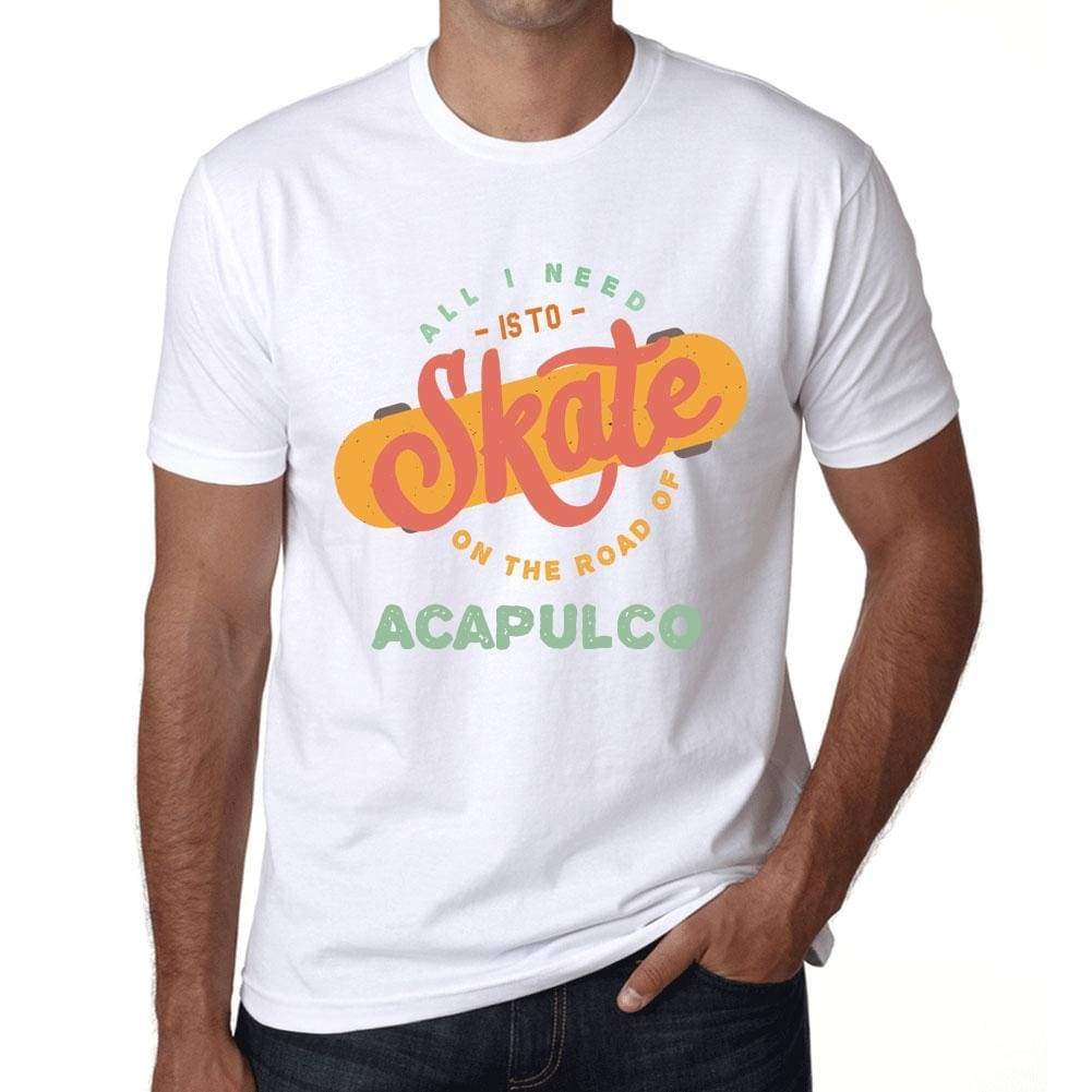 Mens Vintage Tee Shirt Graphic T Shirt Acapulco White - White / Xs / Cotton - T-Shirt