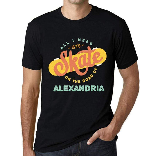 Mens Vintage Tee Shirt Graphic T Shirt Alexandria Black - Black / Xs / Cotton - T-Shirt