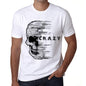 Mens Vintage Tee Shirt Graphic T Shirt Anxiety Skull Crazy White - White / Xs / Cotton - T-Shirt
