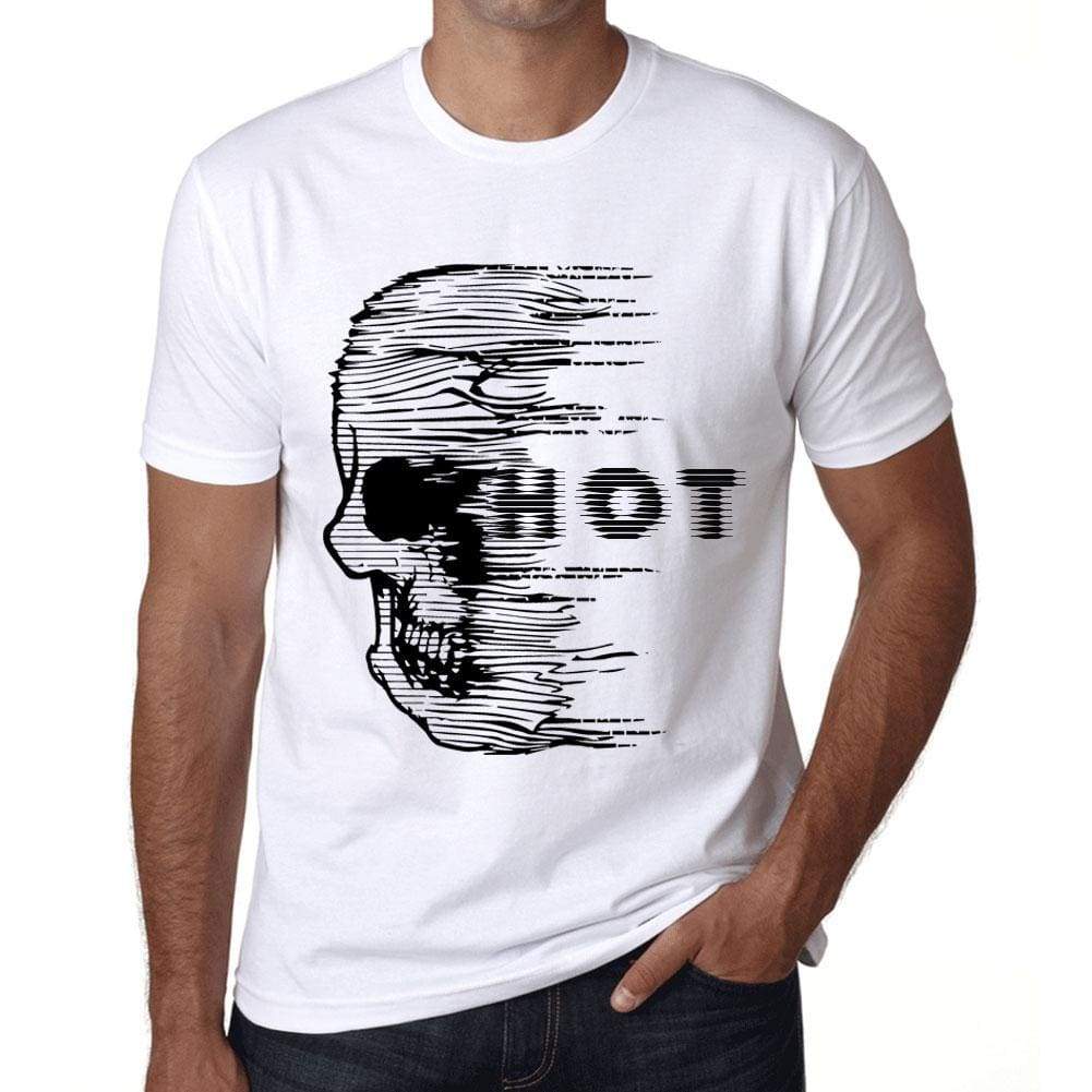 Mens Vintage Tee Shirt Graphic T Shirt Anxiety Skull Hot White - White / Xs / Cotton - T-Shirt