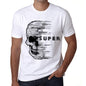 Mens Vintage Tee Shirt Graphic T Shirt Anxiety Skull Super White - White / Xs / Cotton - T-Shirt