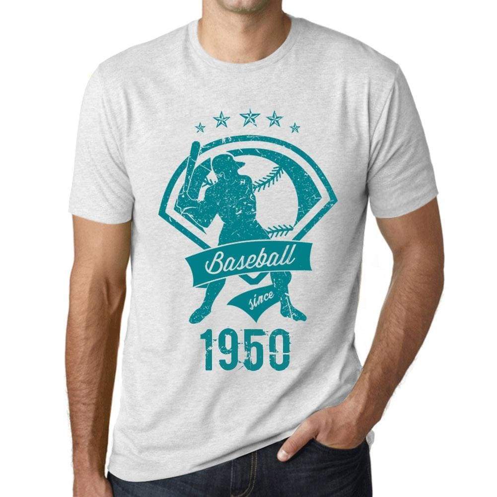Mens Vintage Tee Shirt Graphic T Shirt Baseball Since 1950 Vintage White - Vintage White / Xs / Cotton - T-Shirt