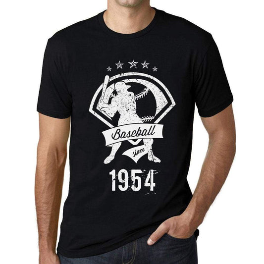 Mens Vintage Tee Shirt Graphic T Shirt Baseball Since 1954 Deep Black White Text - Deep Black White Text / Xs / Cotton - T-Shirt