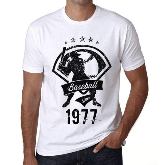 Mens Vintage Tee Shirt Graphic T Shirt Baseball Since 1977 White - White / Xs / Cotton - T-Shirt