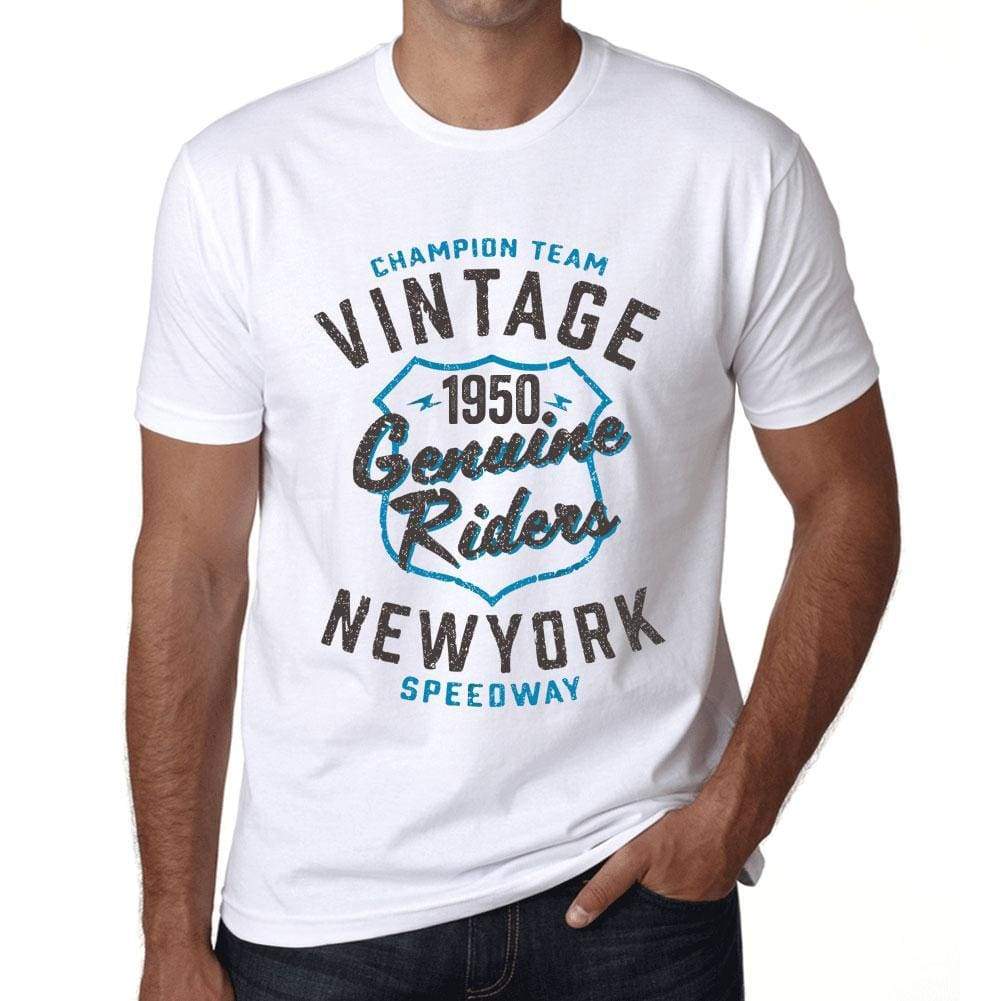 Mens Vintage Tee Shirt Graphic T Shirt Genuine Riders 1950 White - White / Xs / Cotton - T-Shirt