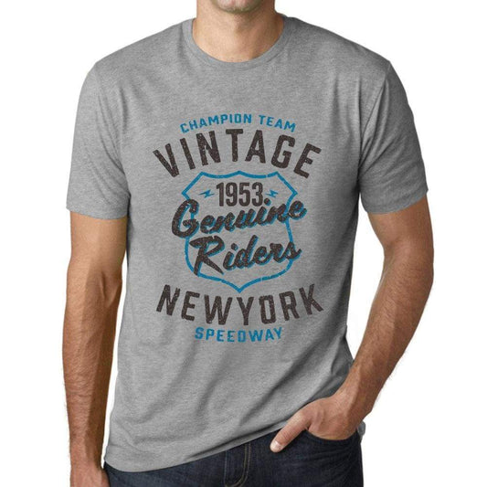 Mens Vintage Tee Shirt Graphic T Shirt Genuine Riders 1953 Grey Marl - Grey Marl / Xs / Cotton - T-Shirt