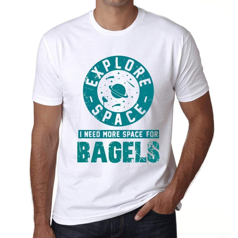 Mens Vintage Tee Shirt Graphic T Shirt I Need More Space For Bagels White - White / Xs / Cotton - T-Shirt
