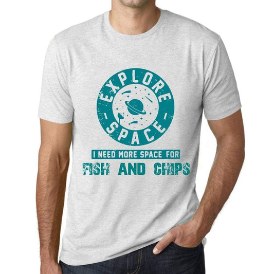 Mens Vintage Tee Shirt Graphic T Shirt I Need More Space For Fish And Chips Vintage White - Vintage White / Xs / Cotton - T-Shirt