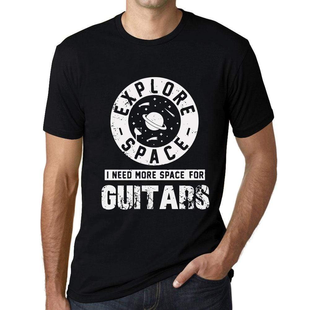 Mens Vintage Tee Shirt Graphic T Shirt I Need More Space For Guitars Deep Black White Text - Deep Black / Xs / Cotton - T-Shirt