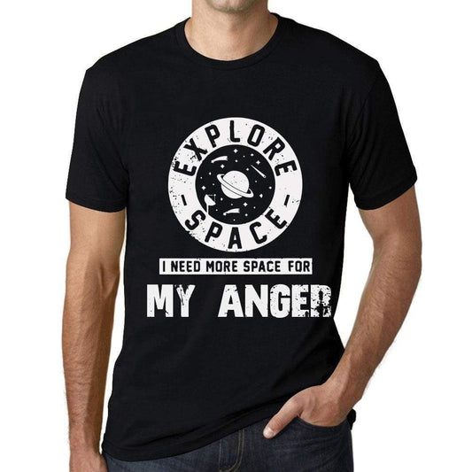 Mens Vintage Tee Shirt Graphic T Shirt I Need More Space For My Anger Deep Black White Text - Deep Black / Xs / Cotton - T-Shirt