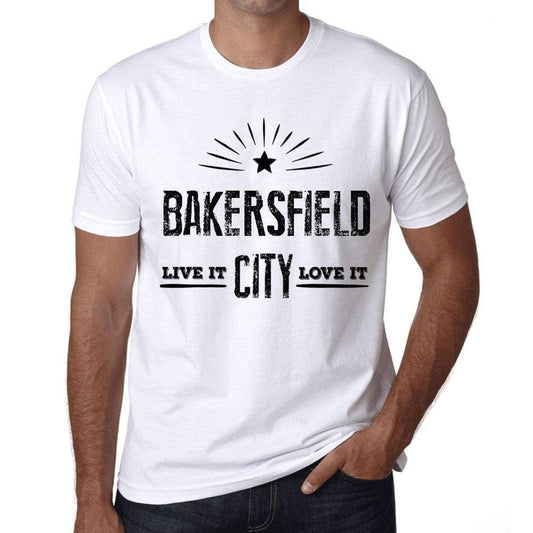 Mens Vintage Tee Shirt Graphic T Shirt Live It Love It Bakersfield White - White / Xs / Cotton - T-Shirt