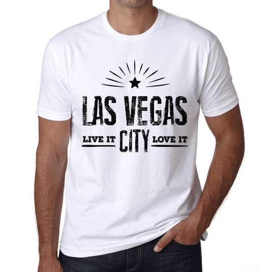 Mens Vintage Tee Shirt Graphic T Shirt Live It Love It Las Vegas White - White / Xs / Cotton - T-Shirt