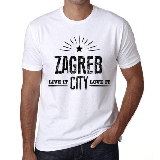 Mens Vintage Tee Shirt Graphic T Shirt Live It Love It Zagreb White - White / Xs / Cotton - T-Shirt