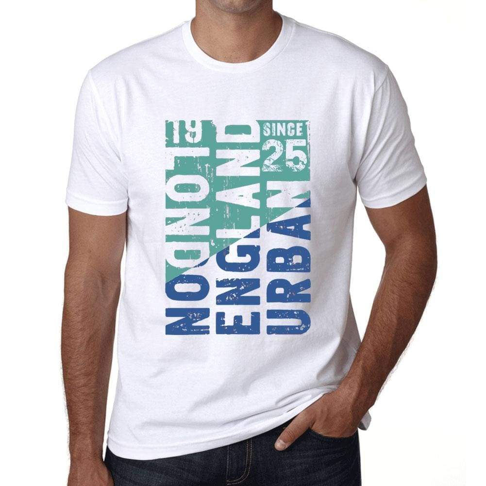 Mens Vintage Tee Shirt Graphic T Shirt London Since 25 White - White / Xs / Cotton - T-Shirt