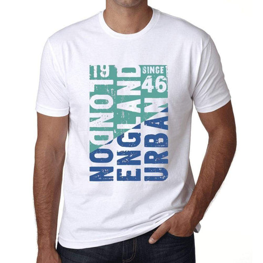 Mens Vintage Tee Shirt Graphic T Shirt London Since 46 White - White / Xs / Cotton - T-Shirt