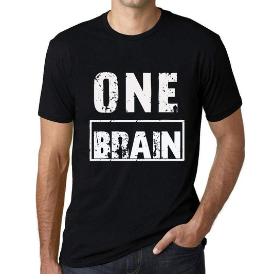 Mens Vintage Tee Shirt Graphic T Shirt One Brain Deep Black - Deep Black / Xs / Cotton - T-Shirt