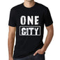 Men’s Vintage Tee Shirt <span>Graphic</span> T shirt One CITY Deep Black - ULTRABASIC