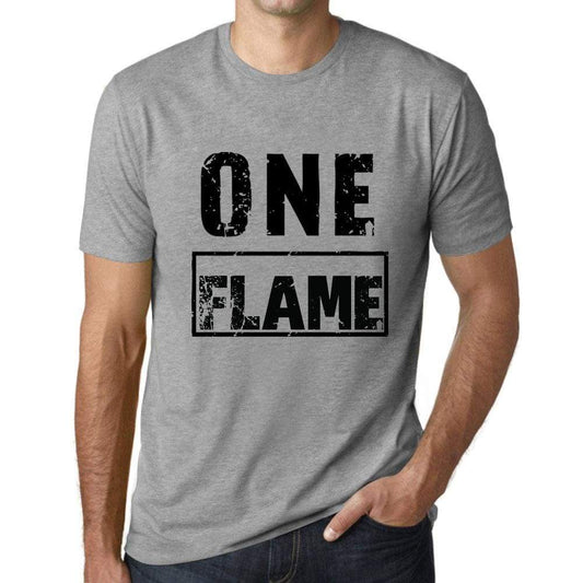 Mens Vintage Tee Shirt Graphic T Shirt One Flame Grey Marl - Grey Marl / Xs / Cotton - T-Shirt