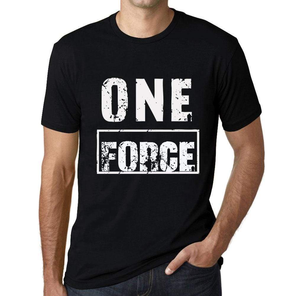 Mens Vintage Tee Shirt Graphic T Shirt One Force Deep Black - Deep Black / Xs / Cotton - T-Shirt