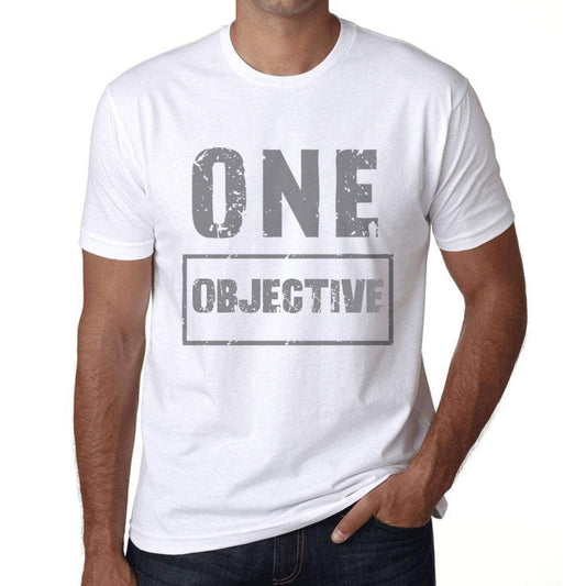 Mens Vintage Tee Shirt Graphic T Shirt One Objective White - White / Xs / Cotton - T-Shirt