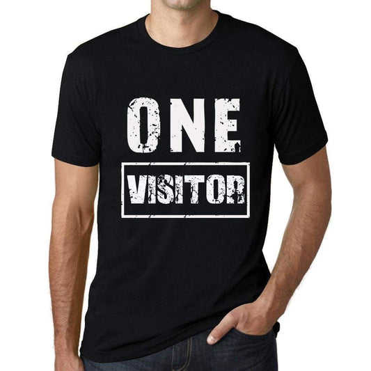 Mens Vintage Tee Shirt Graphic T Shirt One Visitor Deep Black - Deep Black / Xs / Cotton - T-Shirt