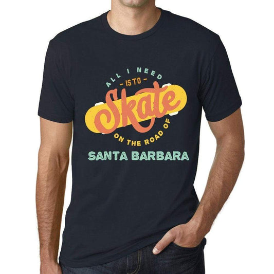 Mens Vintage Tee Shirt Graphic T Shirt Santa Barbara Navy - Navy / Xs / Cotton - T-Shirt