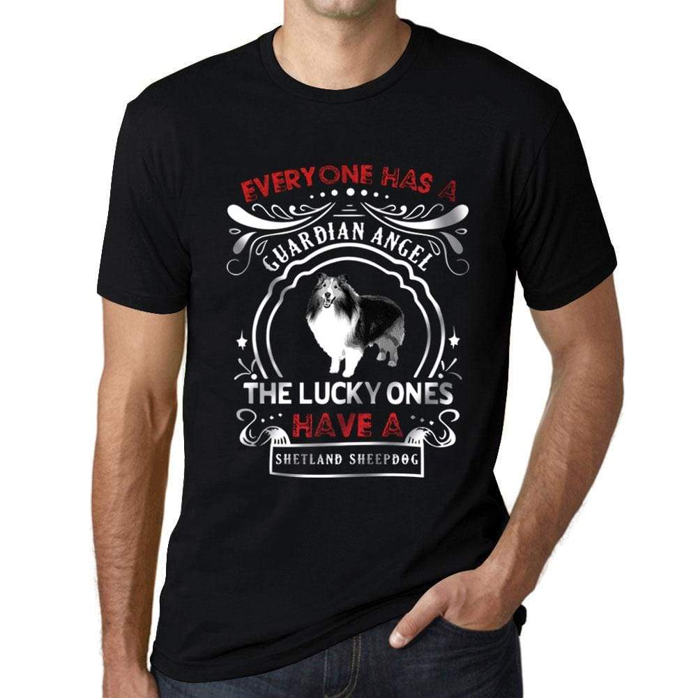Mens Vintage Tee Shirt Graphic T Shirt Shetland Sheepdog Dog Deep Black - Deep Black / Xs / Cotton - T-Shirt