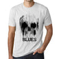 Mens Vintage Tee Shirt Graphic T Shirt Skull Blues Vintage White - Vintage White / Xs / Cotton - T-Shirt