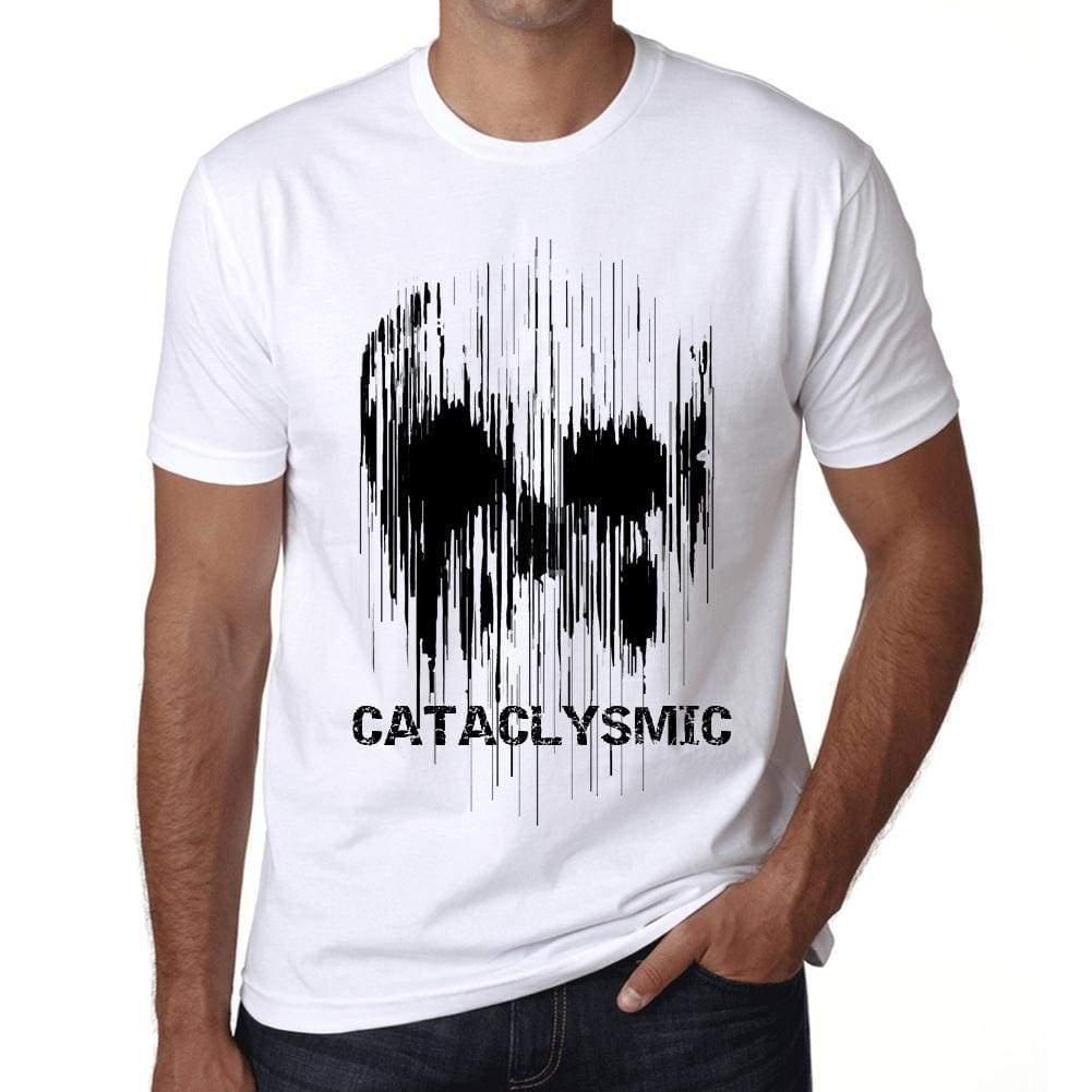 Mens Vintage Tee Shirt Graphic T Shirt Skull Cataclysmic White - White / Xs / Cotton - T-Shirt