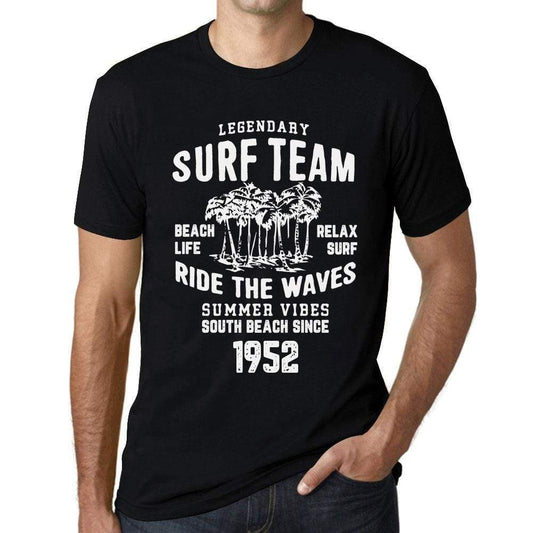Mens Vintage Tee Shirt Graphic T Shirt Surf Team 1952 Deep Black - Deep Black / Xs / Cotton - T-Shirt