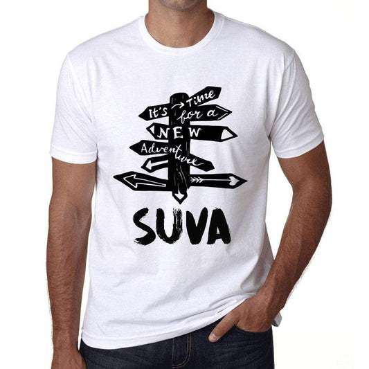 Mens Vintage Tee Shirt Graphic T Shirt Time For New Advantures Suva White - White / Xs / Cotton - T-Shirt