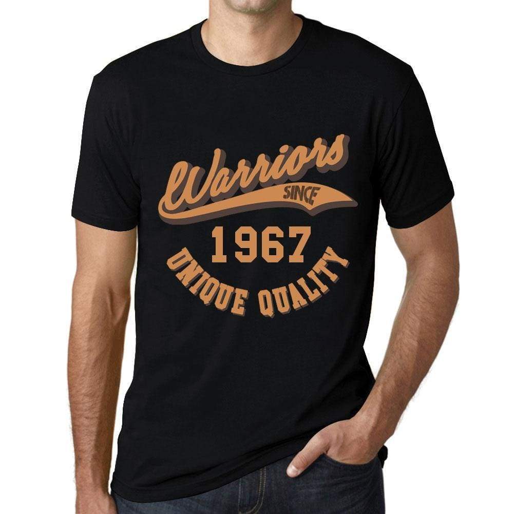 Mens Vintage Tee Shirt Graphic T Shirt Warriors Since 1967 Deep Black - Deep Black / Xs / Cotton - T-Shirt