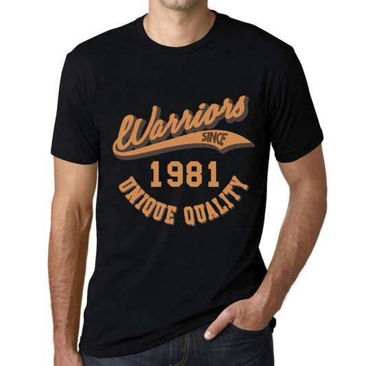 Mens Vintage Tee Shirt Graphic T Shirt Warriors Since 1981 Deep Black - Deep Black / Xs / Cotton - T-Shirt