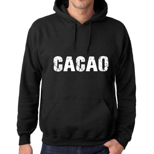 Mens Womens Unisex Printed Graphic Cotton Hoodie Soft Heavyweight Hooded Sweatshirt Pullover Popular Words Cacao Deep Black - Black / Xs /