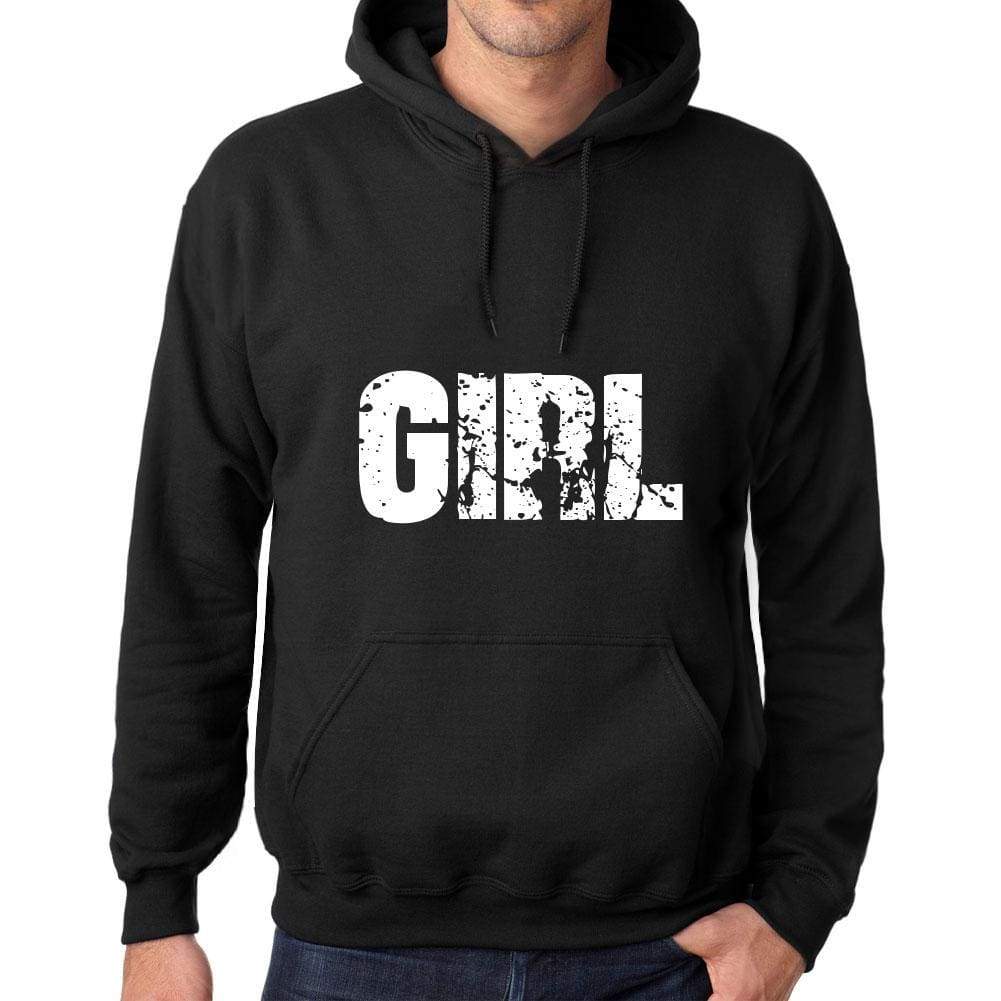 Mens Womens Unisex Printed Graphic Cotton Hoodie Soft Heavyweight Hooded Sweatshirt Pullover Popular Words Girl Deep Black - Black / Xs /
