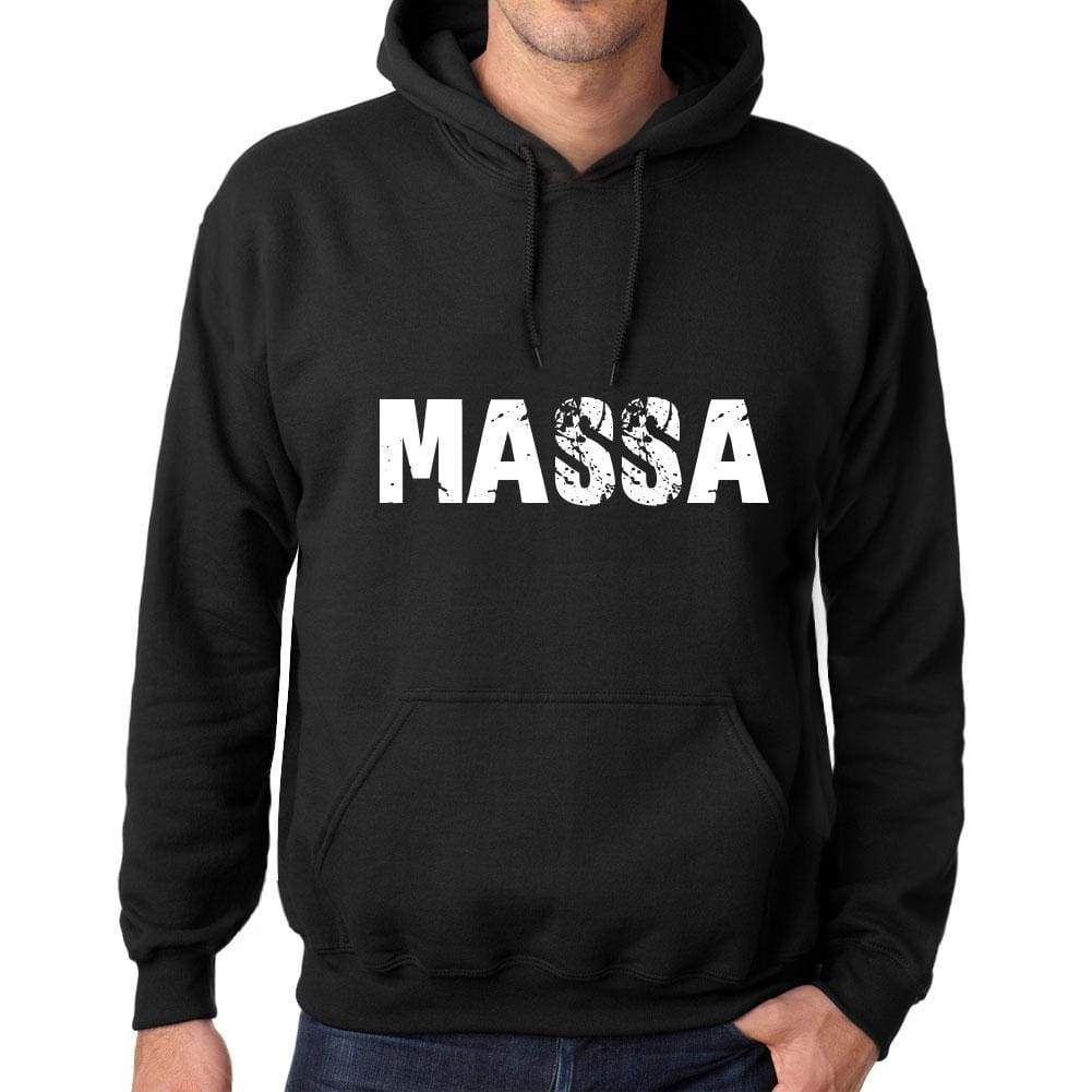 Mens Womens Unisex Printed Graphic Cotton Hoodie Soft Heavyweight Hooded Sweatshirt Pullover Popular Words Massa Deep Black - Black / Xs /