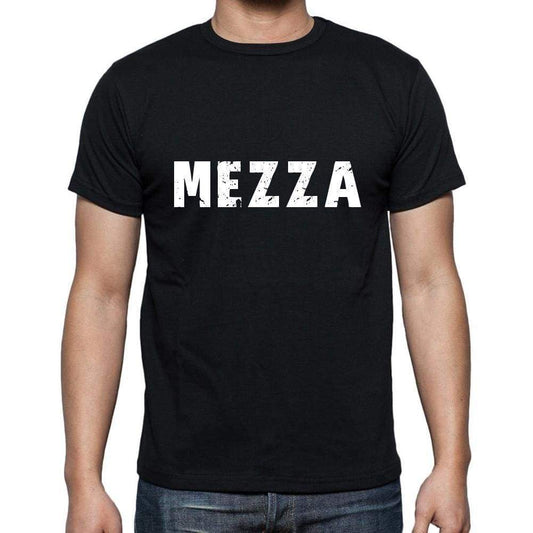 Mezza Mens Short Sleeve Round Neck T-Shirt 5 Letters Black Word 00006 - Casual