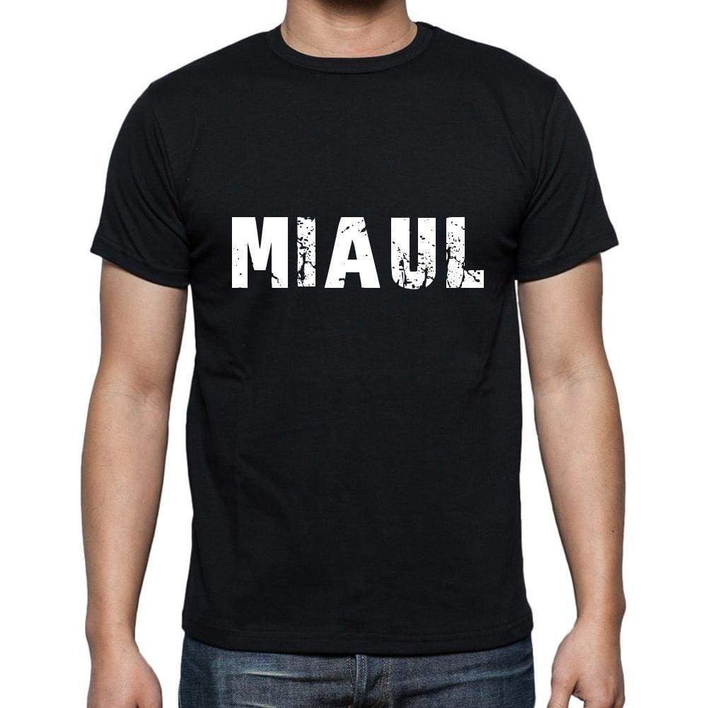 Miaul Mens Short Sleeve Round Neck T-Shirt 5 Letters Black Word 00006 - Casual