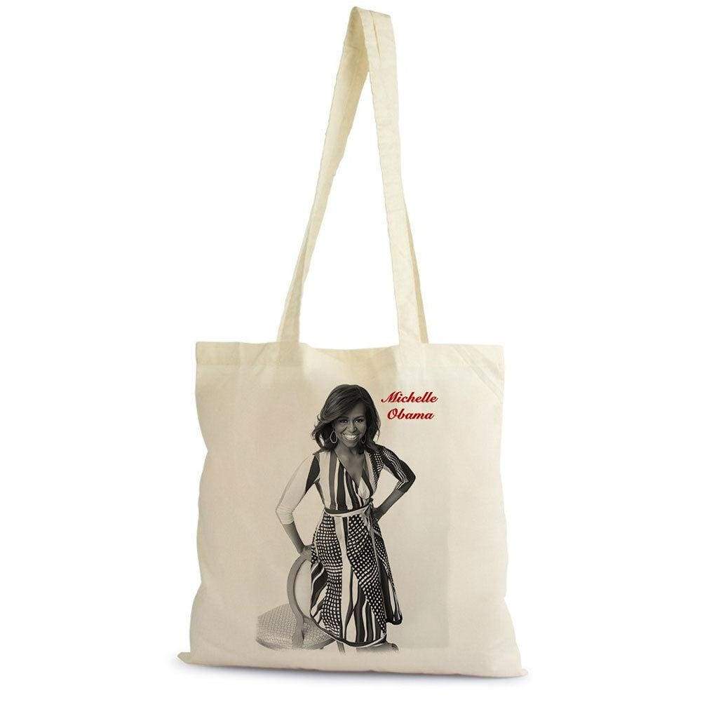 Michelle Obama Tote Bag Shopping Natural Cotton Gift Beige 00272 - Beige - Tote Bag