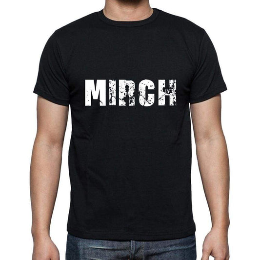Mirch Mens Short Sleeve Round Neck T-Shirt 5 Letters Black Word 00006 - Casual