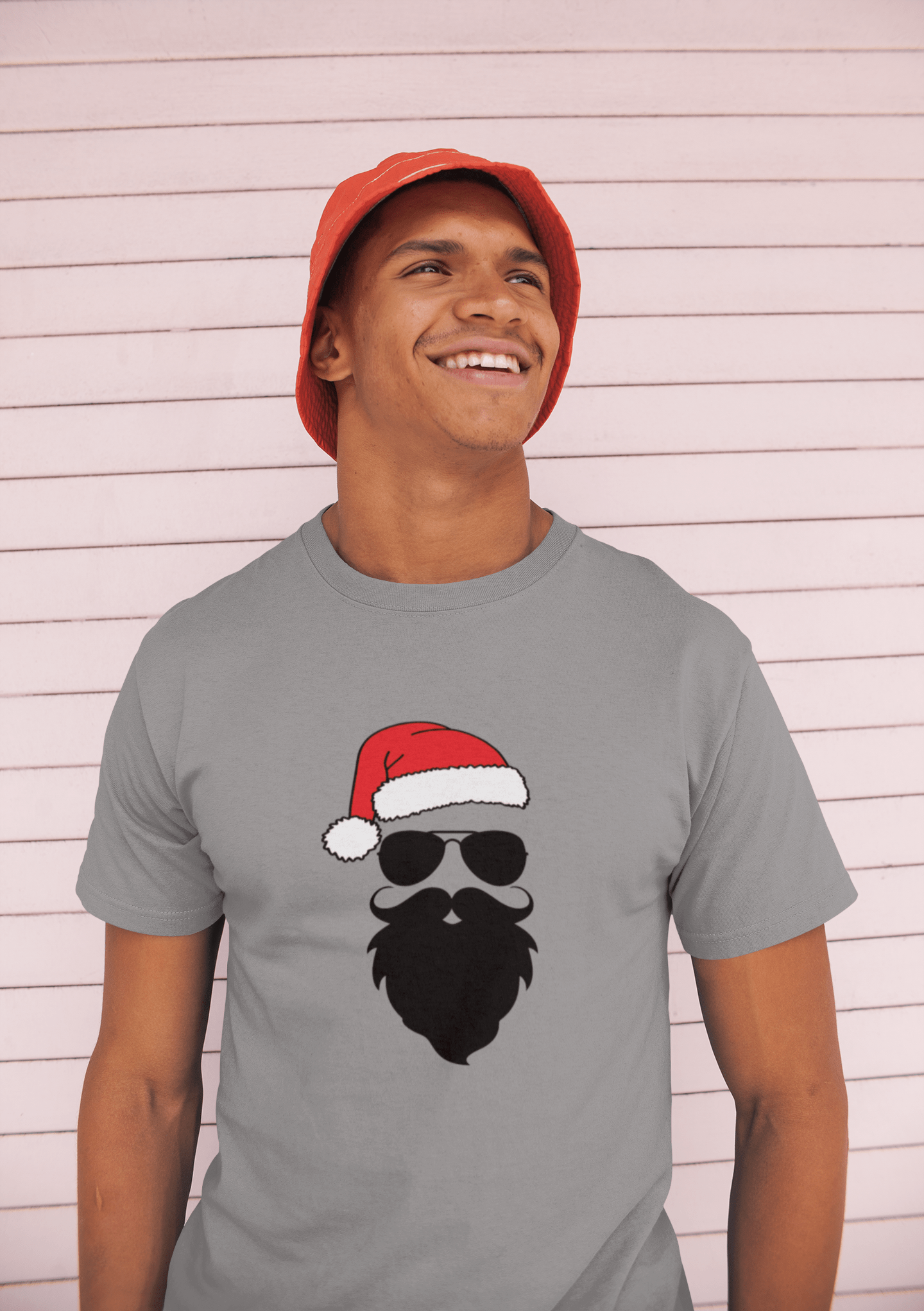 ULTRABASIC - Graphic Men's Funny Santa Cool Christmas T-Shirt Gift Tee Grey Marl