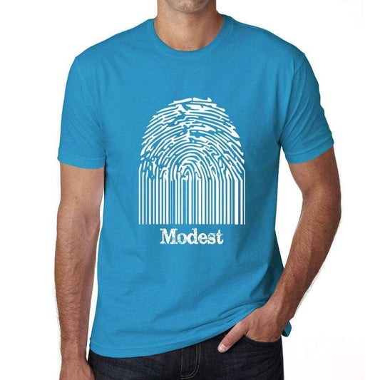 Modest Fingerprint Blue Mens Short Sleeve Round Neck T-Shirt Gift T-Shirt 00311 - Blue / S - Casual