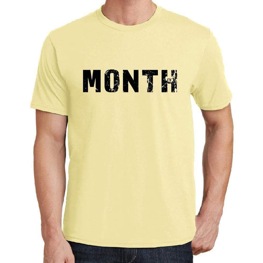 Month Mens Short Sleeve Round Neck T-Shirt 00043 - Yellow / S - Casual